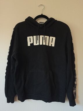 Puma Black Hoodie with White Logo